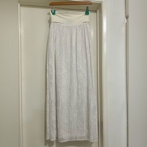 White House Black Market Textured White Maxi Skirt